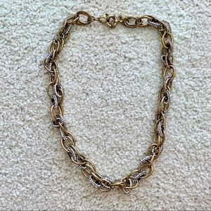 Bronze / Crystal Chainlink Necklace